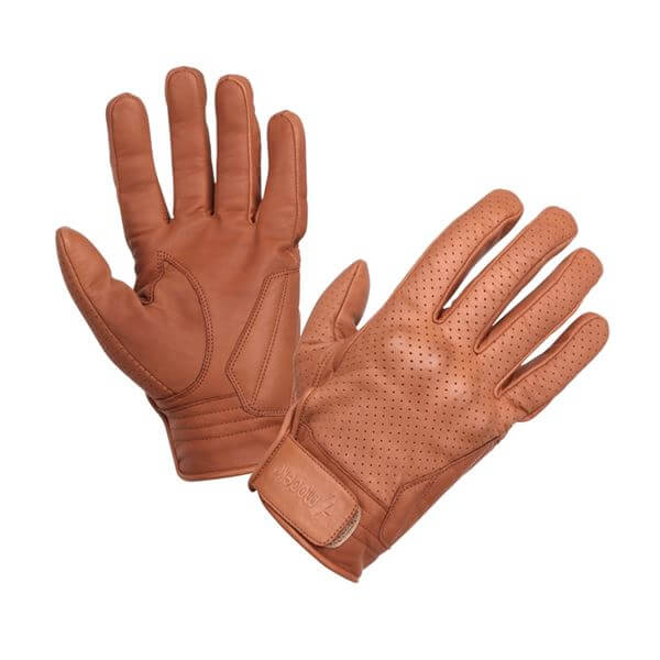 Photo produit d'une paire de gants de moto orange de la marque Modeka.